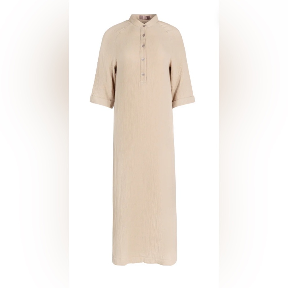 Women’s Junees Shift Gauze 3/4 Sleeve Tan Maxi Dress Size Medium New With Tags